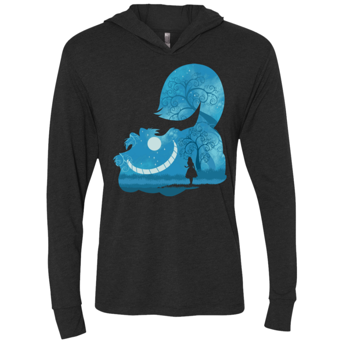 T-Shirts Vintage Black / X-Small Cheshire Portrait Triblend Long Sleeve Hoodie Tee