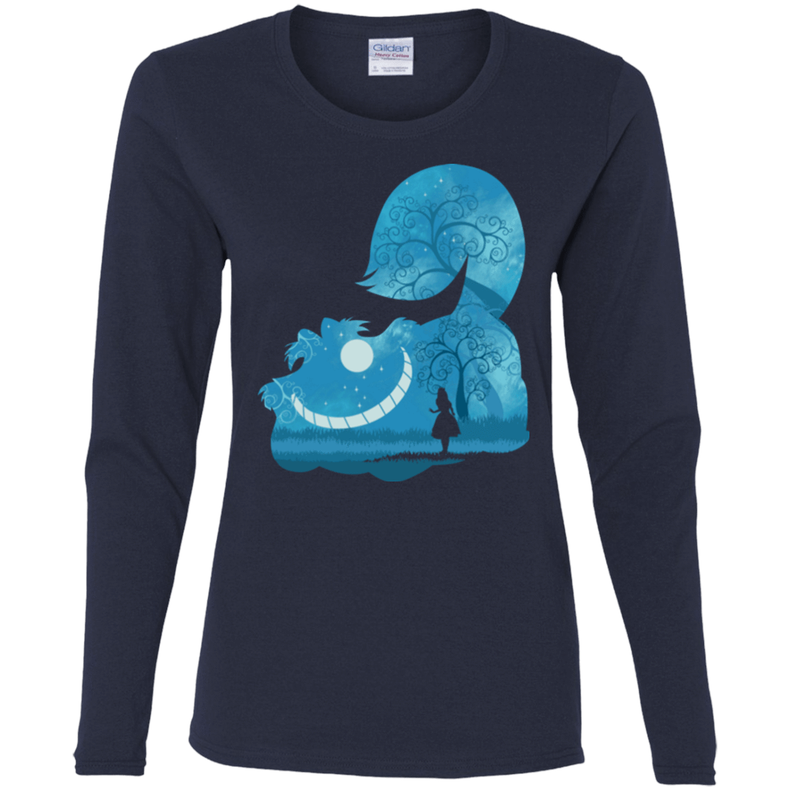 T-Shirts Navy / S Cheshire Portrait Women's Long Sleeve T-Shirt