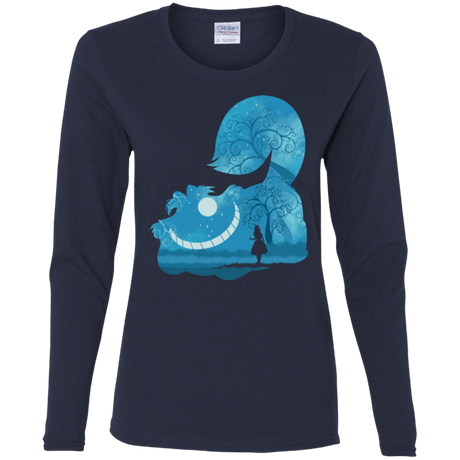 T-Shirts Navy / S Cheshire Portrait Women's Long Sleeve T-Shirt
