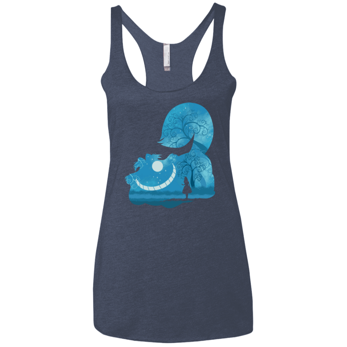 T-Shirts Vintage Navy / X-Small Cheshire Portrait Women's Triblend Racerback Tank