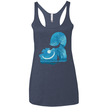 T-Shirts Vintage Navy / X-Small Cheshire Portrait Women's Triblend Racerback Tank