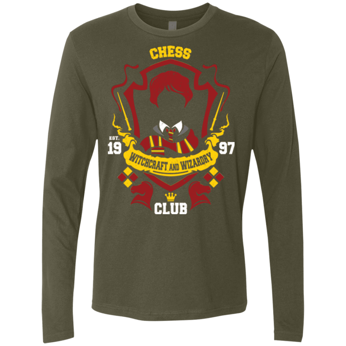T-Shirts Military Green / Small Chess Club Men's Premium Long Sleeve