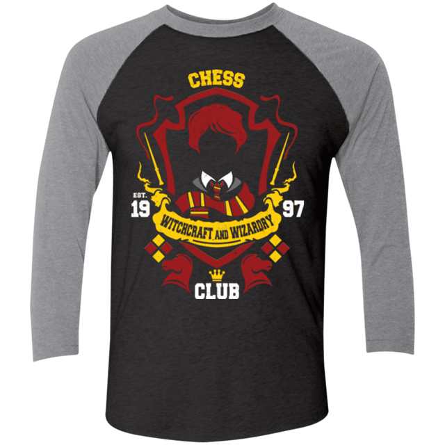 T-Shirts Vintage Black/Premium Heather / X-Small Chess Club Men's Triblend 3/4 Sleeve