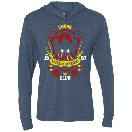 T-Shirts Indigo / X-Small Chess Club Triblend Long Sleeve Hoodie Tee