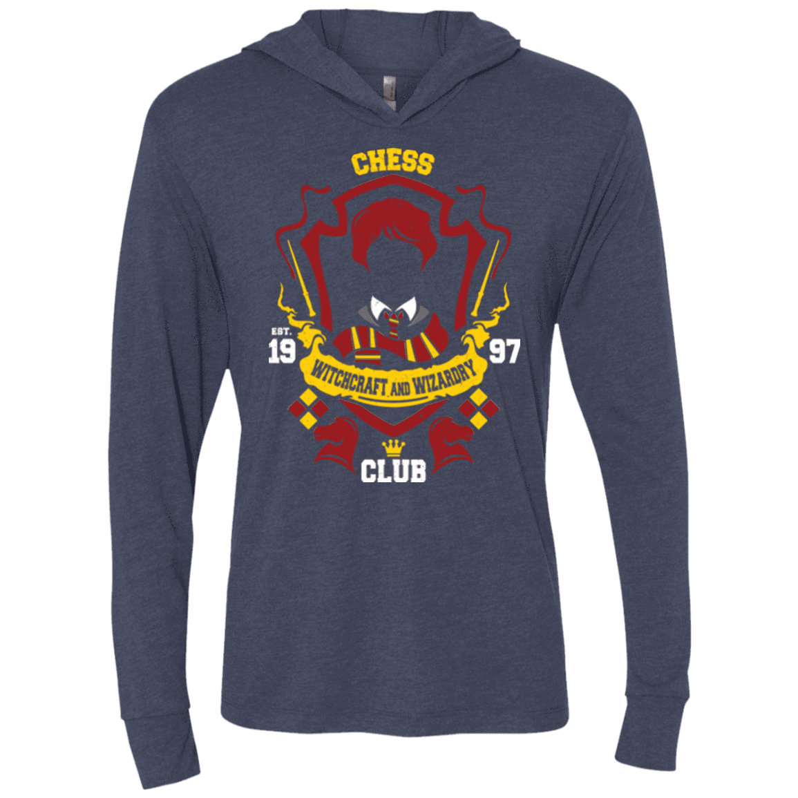 T-Shirts Vintage Navy / X-Small Chess Club Triblend Long Sleeve Hoodie Tee
