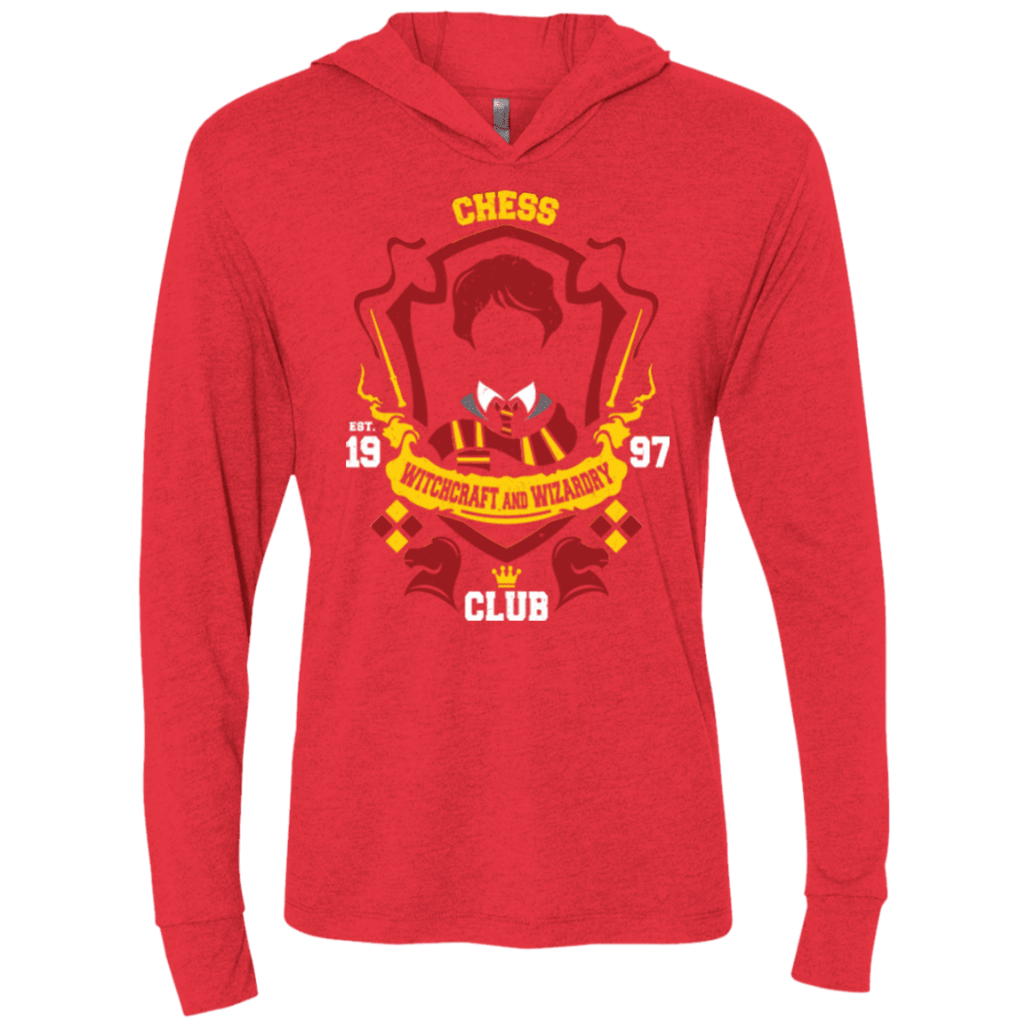 T-Shirts Vintage Red / X-Small Chess Club Triblend Long Sleeve Hoodie Tee