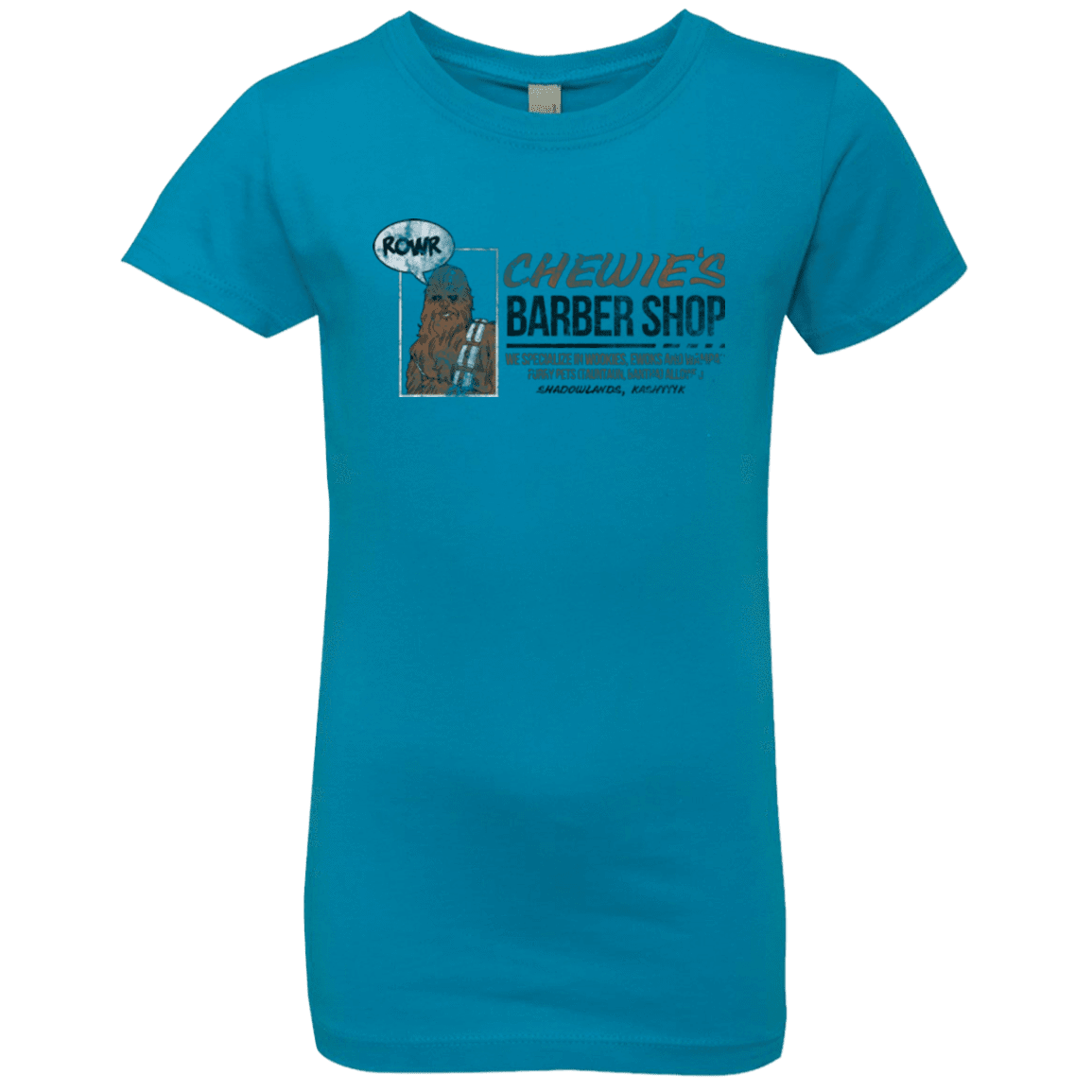 T-Shirts Turquoise / YXS Chewie's Barber Shop Girls Premium T-Shirt