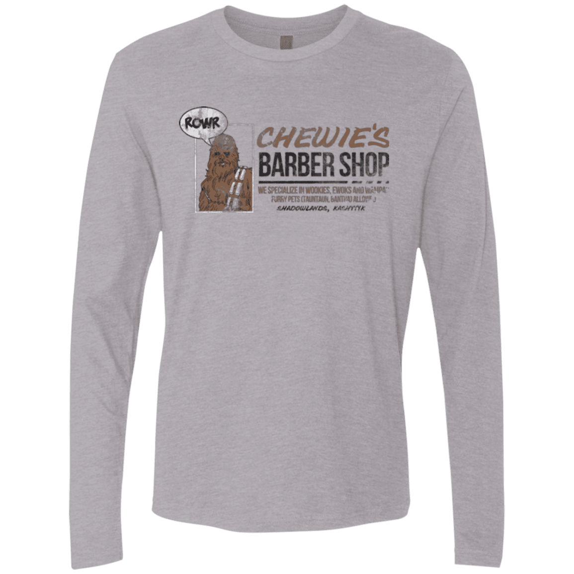 T-Shirts Heather Grey / Small Chewie's Barber Shop Men's Premium Long Sleeve