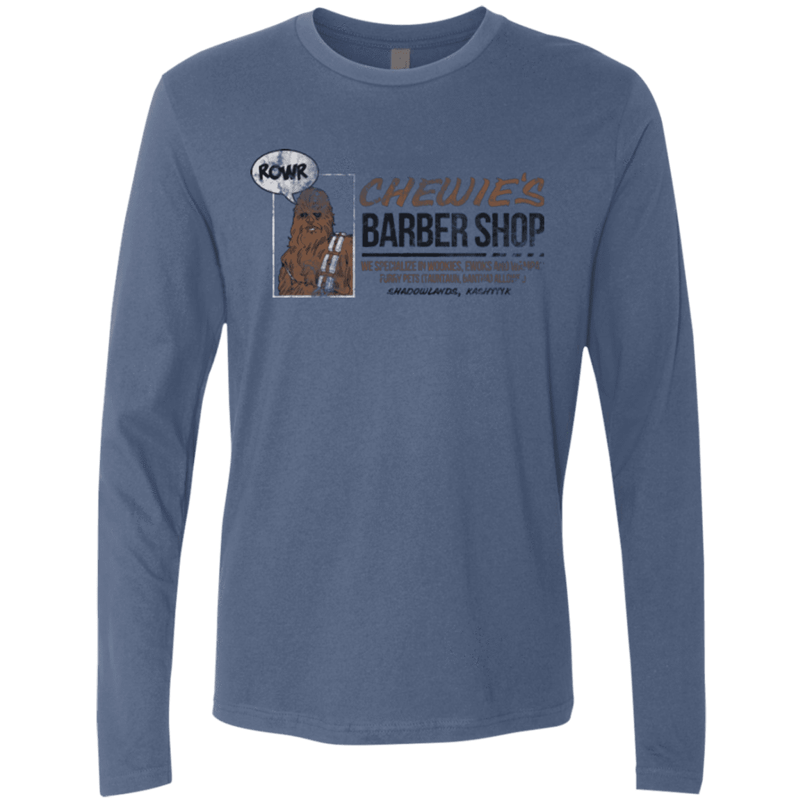 T-Shirts Indigo / Small Chewie's Barber Shop Men's Premium Long Sleeve