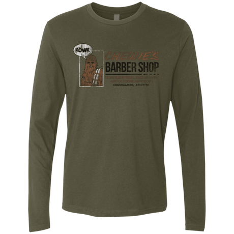 T-Shirts Military Green / Small Chewie's Barber Shop Men's Premium Long Sleeve