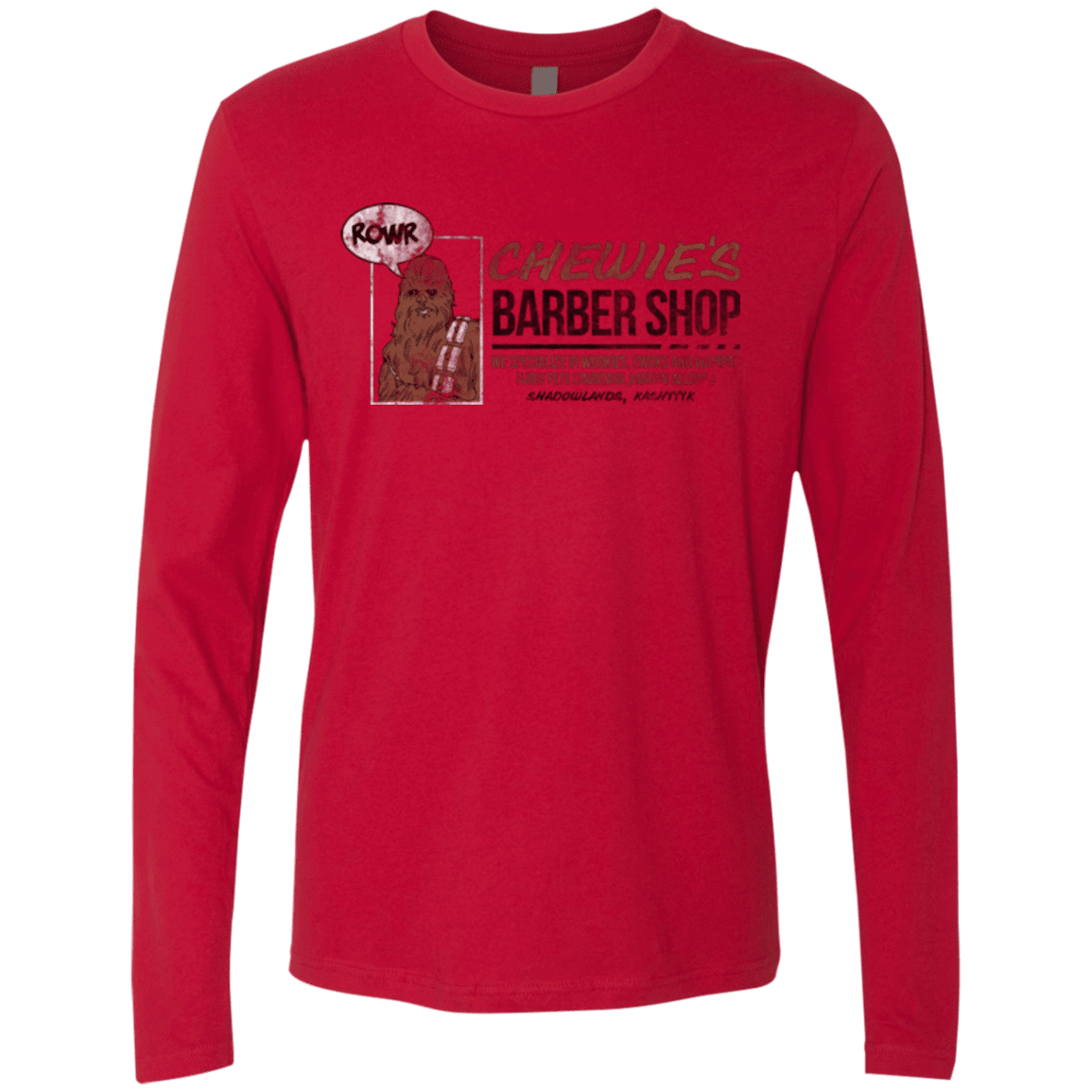 T-Shirts Red / Small Chewie's Barber Shop Men's Premium Long Sleeve