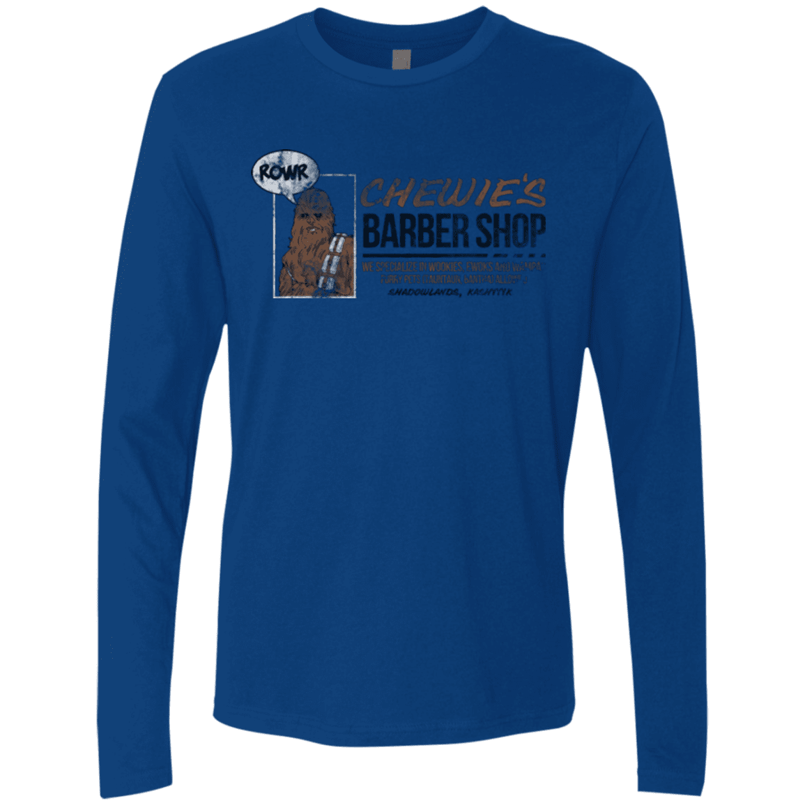 T-Shirts Royal / Small Chewie's Barber Shop Men's Premium Long Sleeve