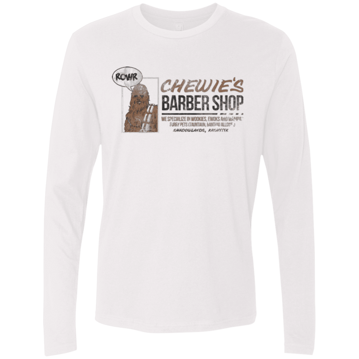 T-Shirts White / Small Chewie's Barber Shop Men's Premium Long Sleeve