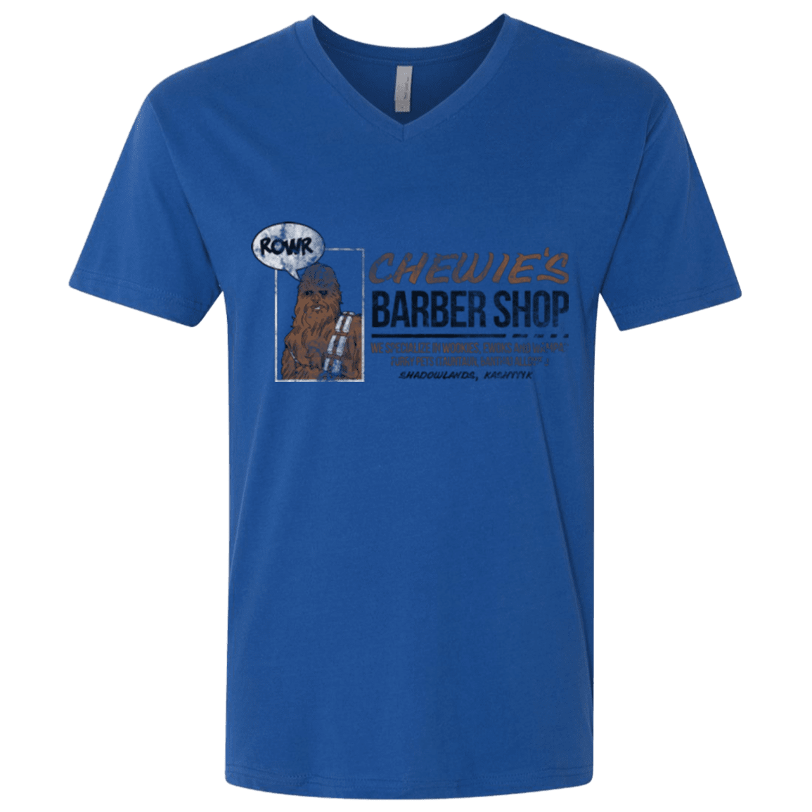 T-Shirts Royal / X-Small Chewie's Barber Shop Men's Premium V-Neck
