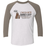 T-Shirts Heather White/Vintage Grey / X-Small Chewie's Barber Shop Men's Triblend 3/4 Sleeve