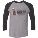 T-Shirts Premium Heather/ Vintage Black / X-Small Chewie's Barber Shop Men's Triblend 3/4 Sleeve