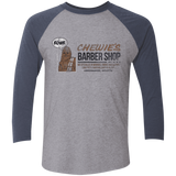 T-Shirts Premium Heather/ Vintage Navy / X-Small Chewie's Barber Shop Men's Triblend 3/4 Sleeve