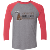 T-Shirts Premium Heather/ Vintage Red / X-Small Chewie's Barber Shop Men's Triblend 3/4 Sleeve