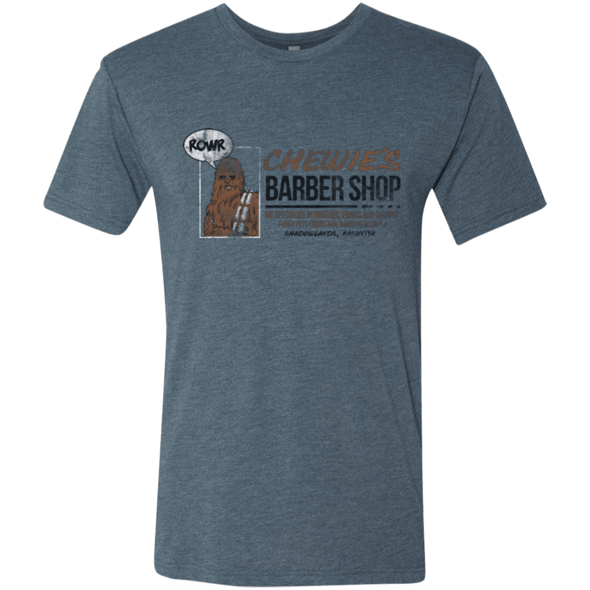 T-Shirts Indigo / Small Chewie's Barber Shop Men's Triblend T-Shirt