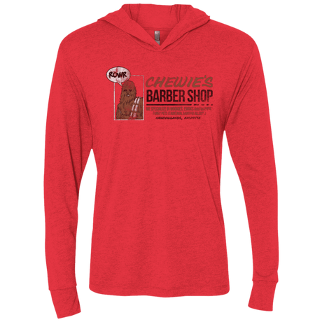 T-Shirts Vintage Red / X-Small Chewie's Barber Shop Triblend Long Sleeve Hoodie Tee