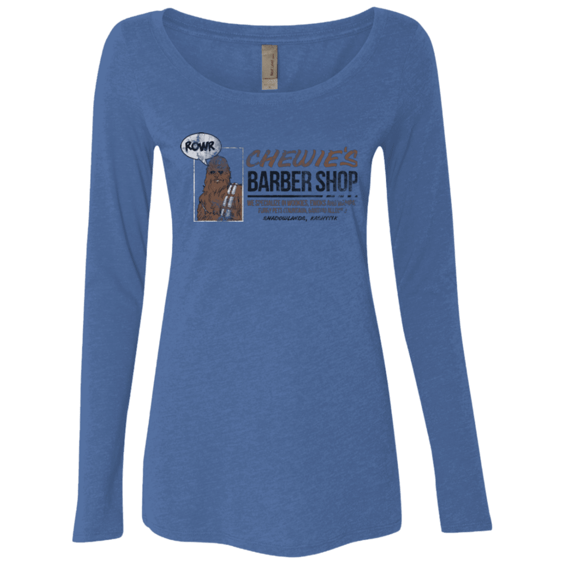 T-Shirts Vintage Royal / Small Chewie's Barber Shop Women's Triblend Long Sleeve Shirt