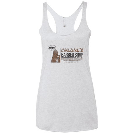 T-Shirts Heather White / X-Small Chewie's Barber Shop Women's Triblend Racerback Tank