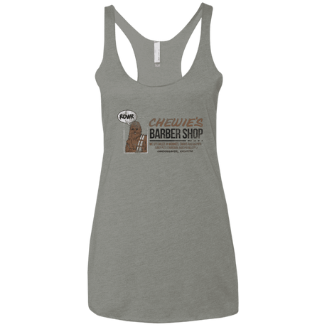 T-Shirts Venetian Grey / X-Small Chewie's Barber Shop Women's Triblend Racerback Tank