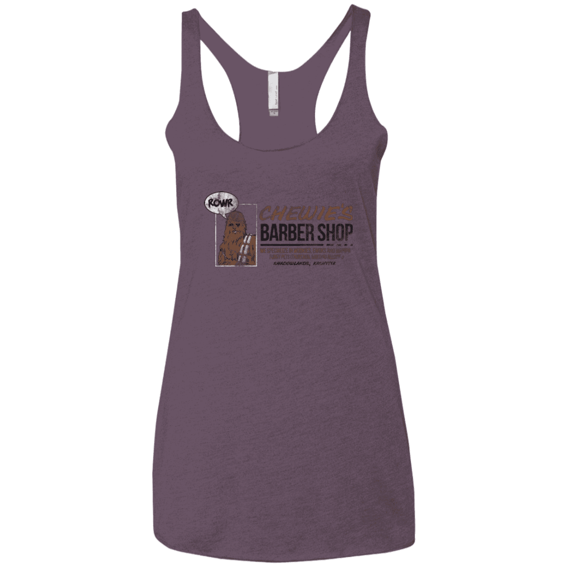 T-Shirts Vintage Purple / X-Small Chewie's Barber Shop Women's Triblend Racerback Tank