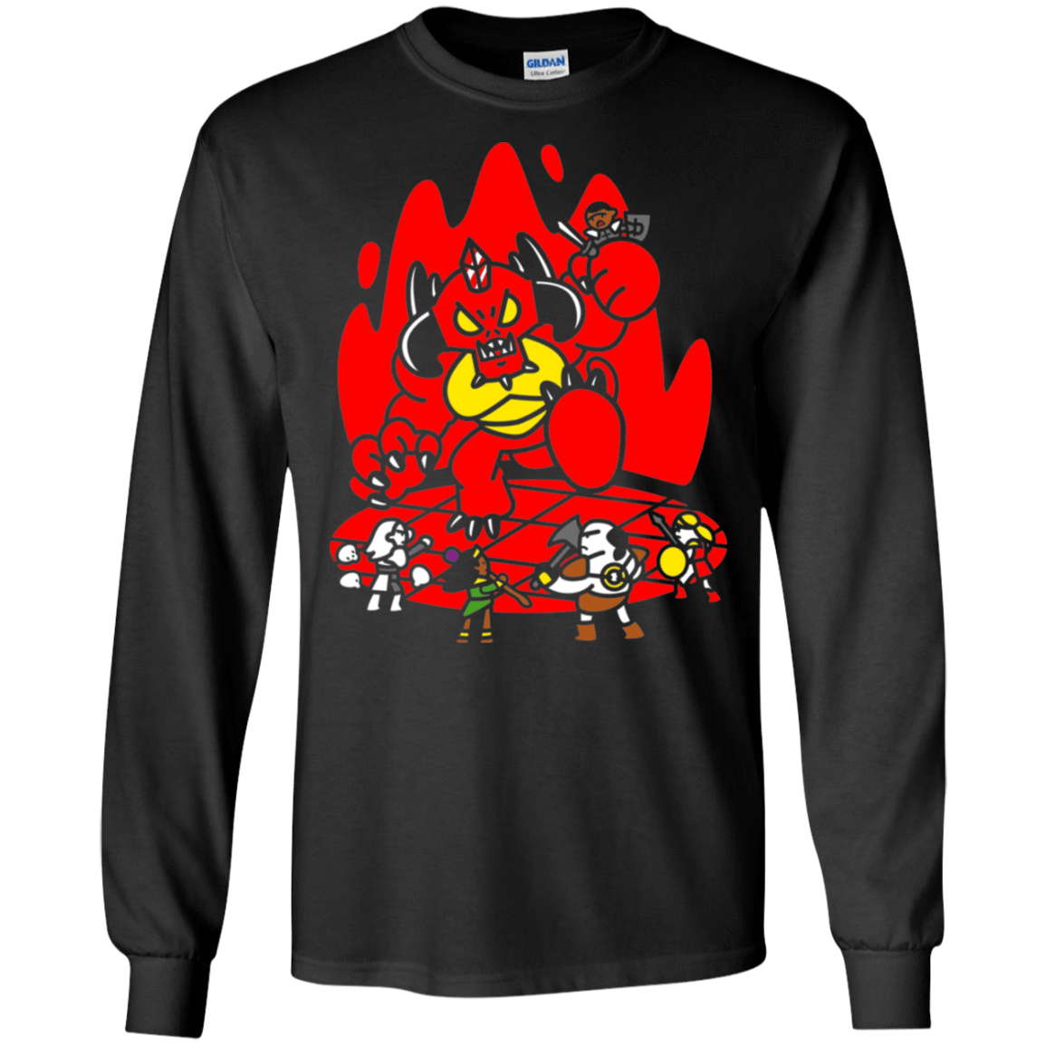 T-Shirts Black / S Chibi Battle Diablo Men's Long Sleeve T-Shirt