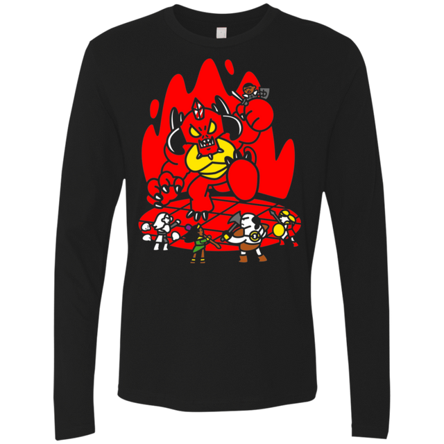 T-Shirts Black / S Chibi Battle Diablo Men's Premium Long Sleeve