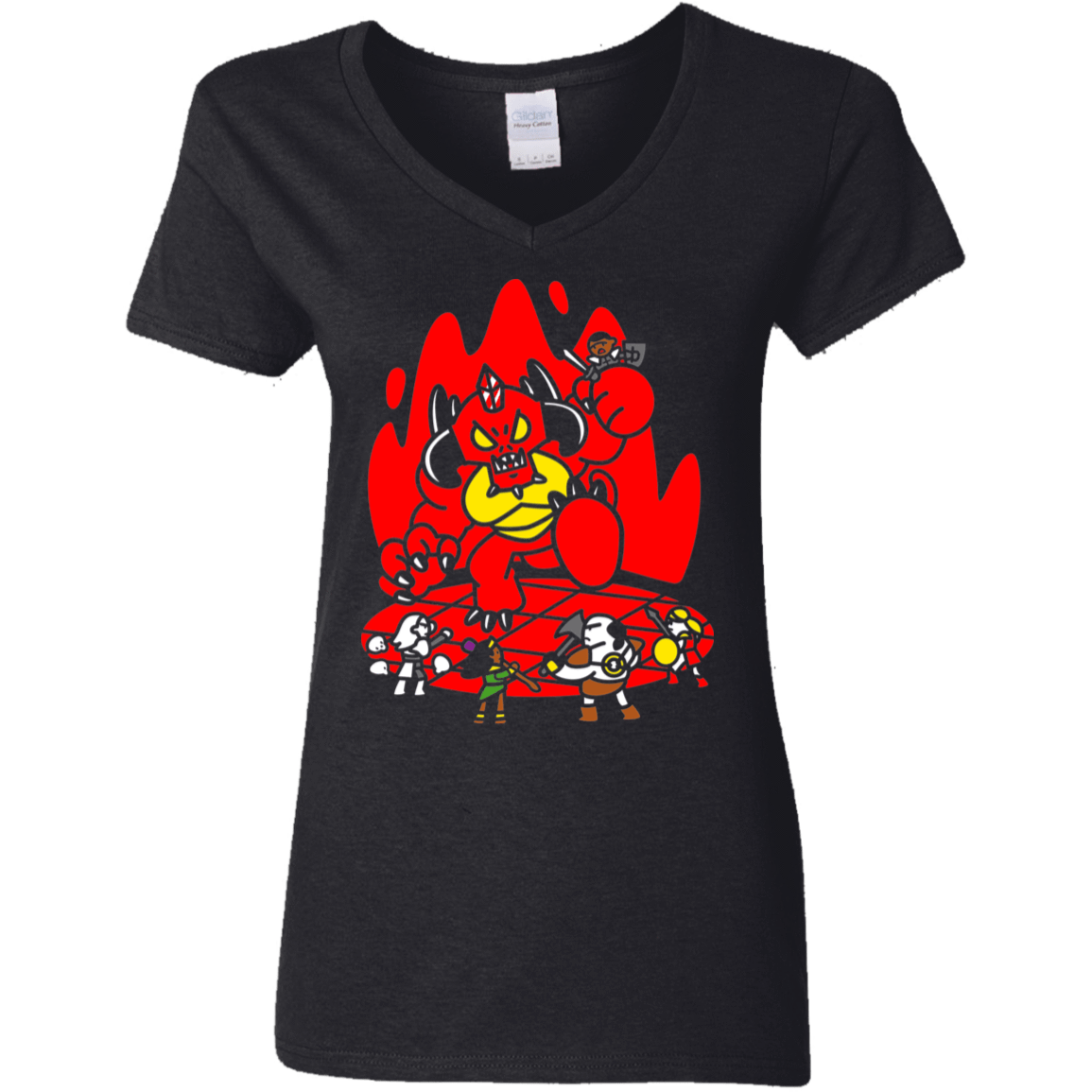 T-Shirts Black / S Chibi Battle Diablo Women's V-Neck T-Shirt