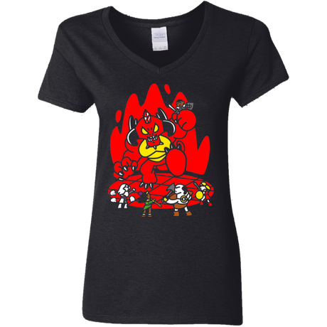 T-Shirts Black / S Chibi Battle Diablo Women's V-Neck T-Shirt