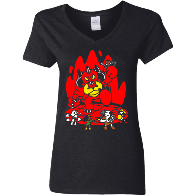 T-Shirts Black / S Chibi Battle Diablo Women's V-Neck T-Shirt