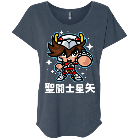 T-Shirts Indigo / X-Small ChibiPegasus Triblend Dolman Sleeve