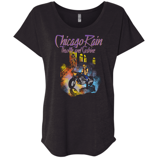 T-Shirts Vintage Black / X-Small Chicago Rain Triblend Dolman Sleeve
