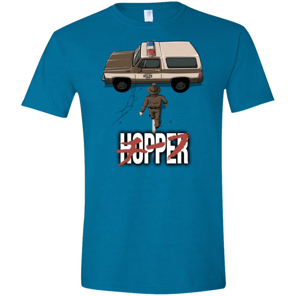 T-Shirts Antique Sapphire / S Chief Hopper Men's Semi-Fitted Softstyle