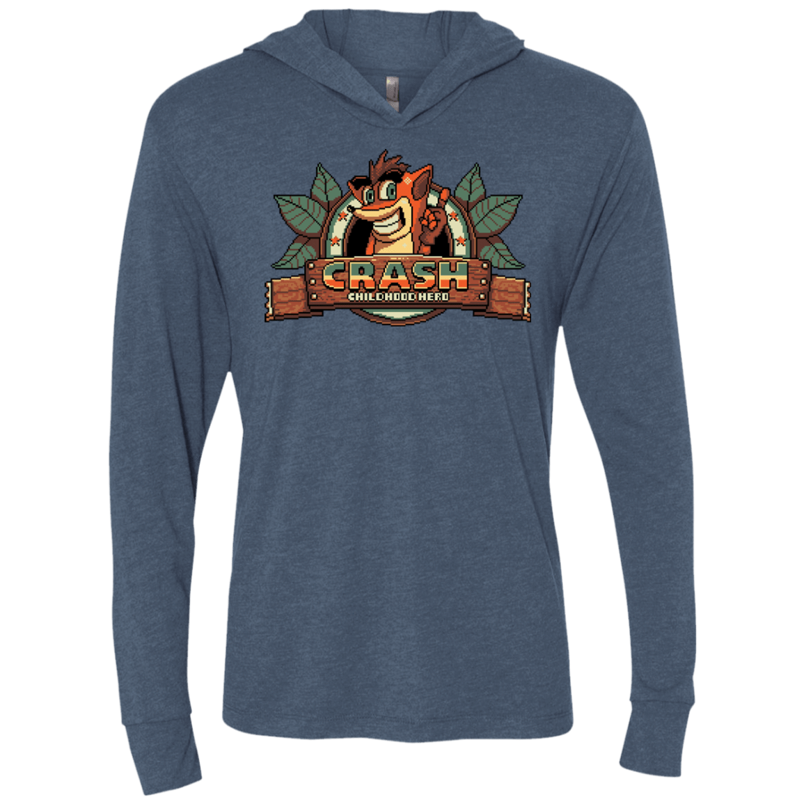 T-Shirts Indigo / X-Small Childhood hero Triblend Long Sleeve Hoodie Tee