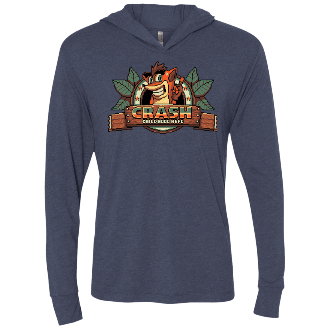 T-Shirts Vintage Navy / X-Small Childhood hero Triblend Long Sleeve Hoodie Tee