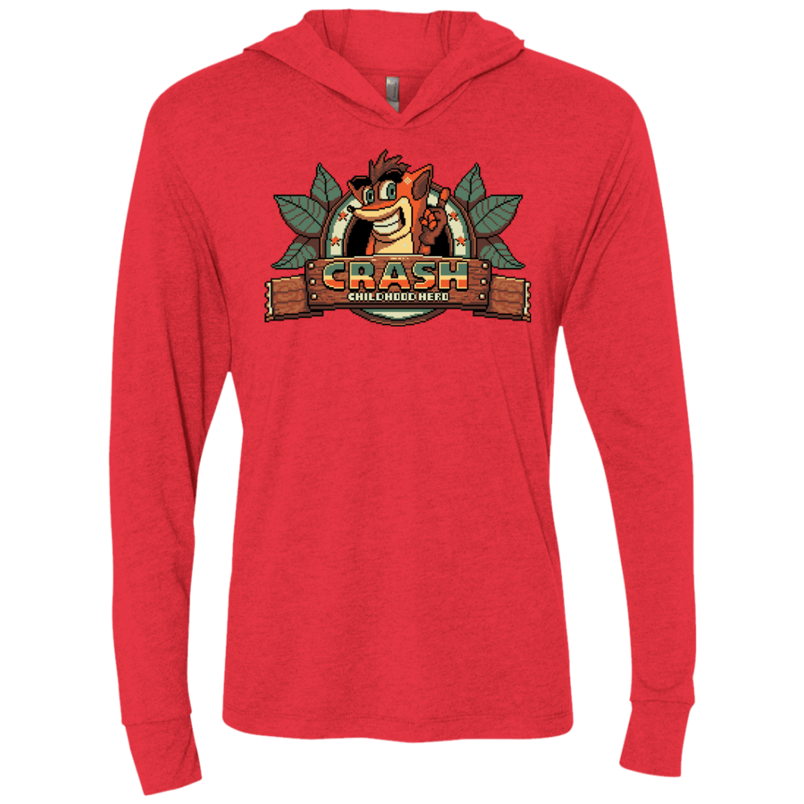 T-Shirts Vintage Red / X-Small Childhood hero Triblend Long Sleeve Hoodie Tee