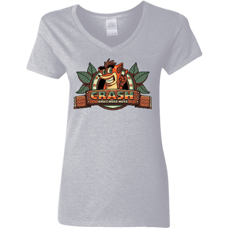 T-Shirts Sport Grey / S Childhood hero Women's V-Neck T-Shirt