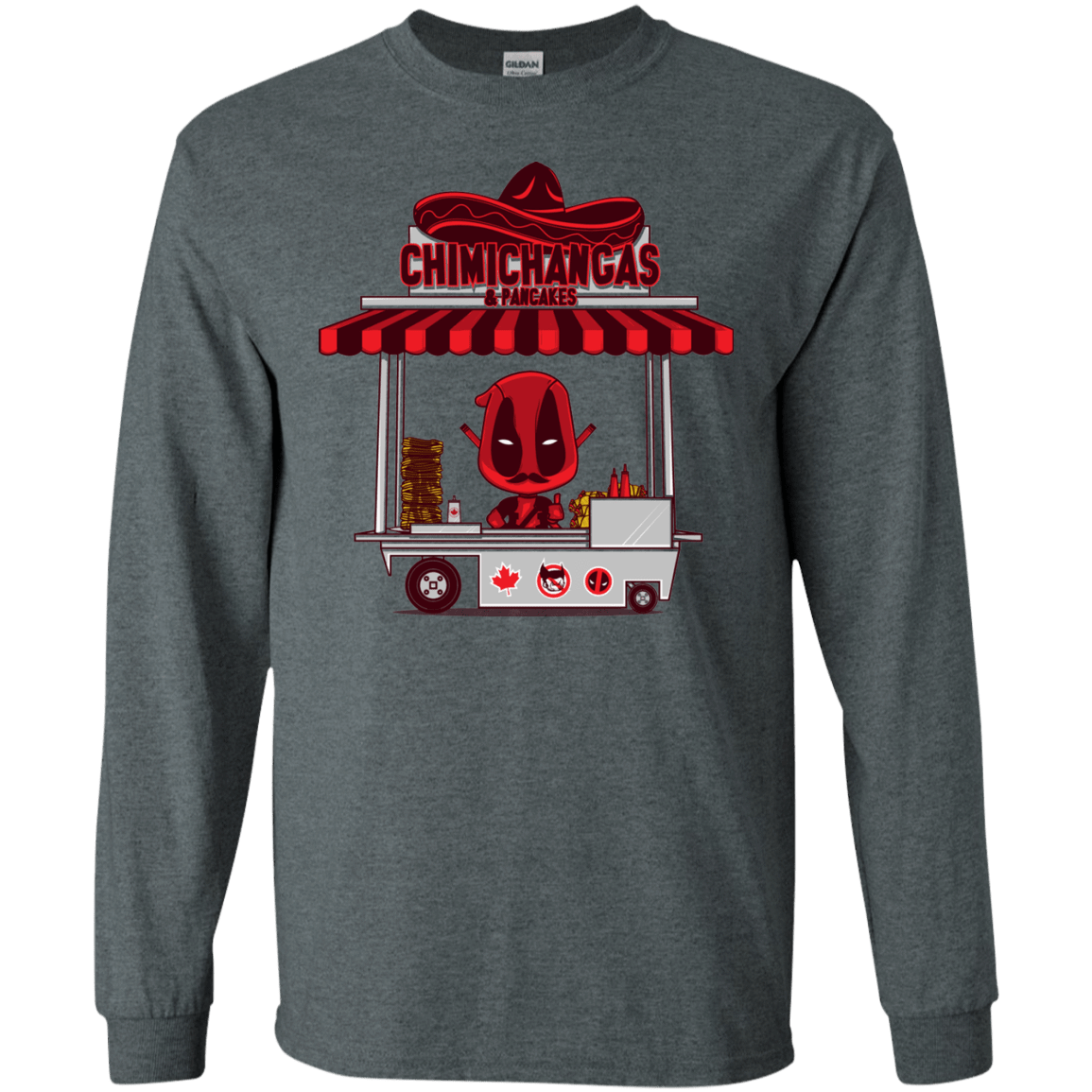 T-Shirts Dark Heather / S CHIMICHANGAS & PANCAKES Men's Long Sleeve T-Shirt