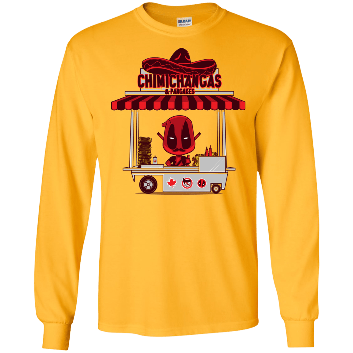 T-Shirts Gold / S CHIMICHANGAS & PANCAKES Men's Long Sleeve T-Shirt