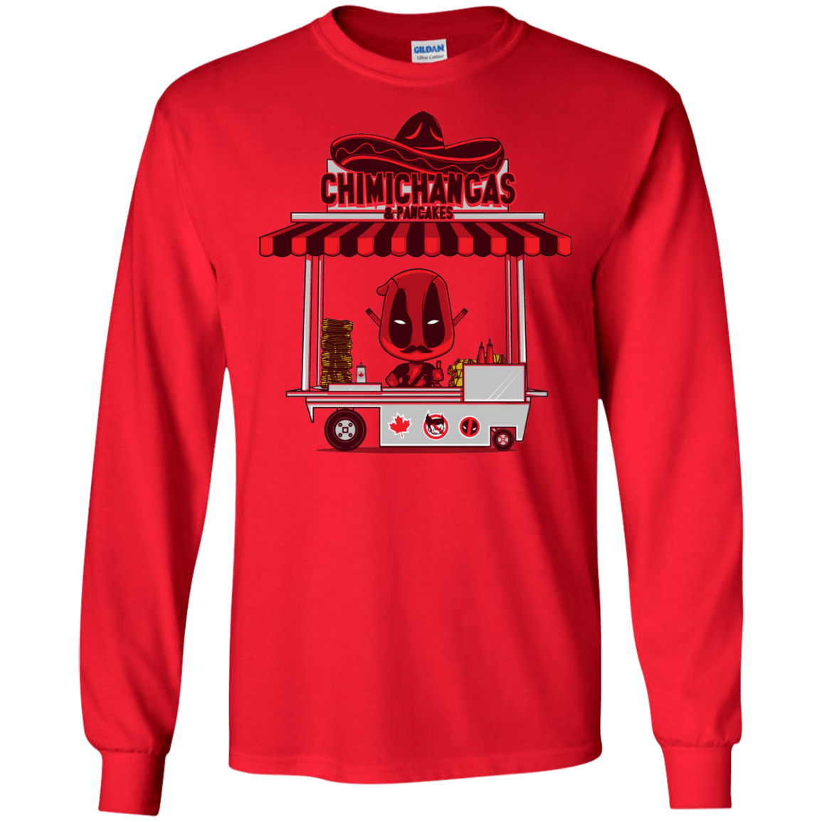 T-Shirts Red / S CHIMICHANGAS & PANCAKES Men's Long Sleeve T-Shirt