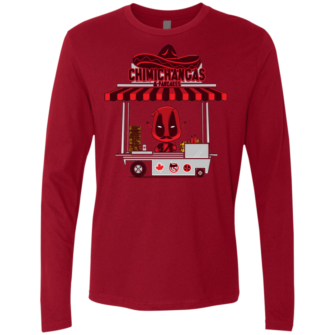 T-Shirts Cardinal / S CHIMICHANGAS & PANCAKES Men's Premium Long Sleeve