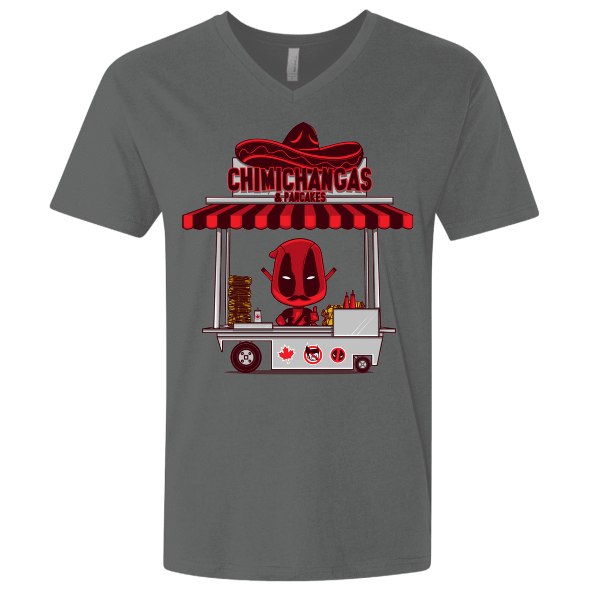 T-Shirts Heavy Metal / X-Small CHIMICHANGAS & PANCAKES Men's Premium V-Neck