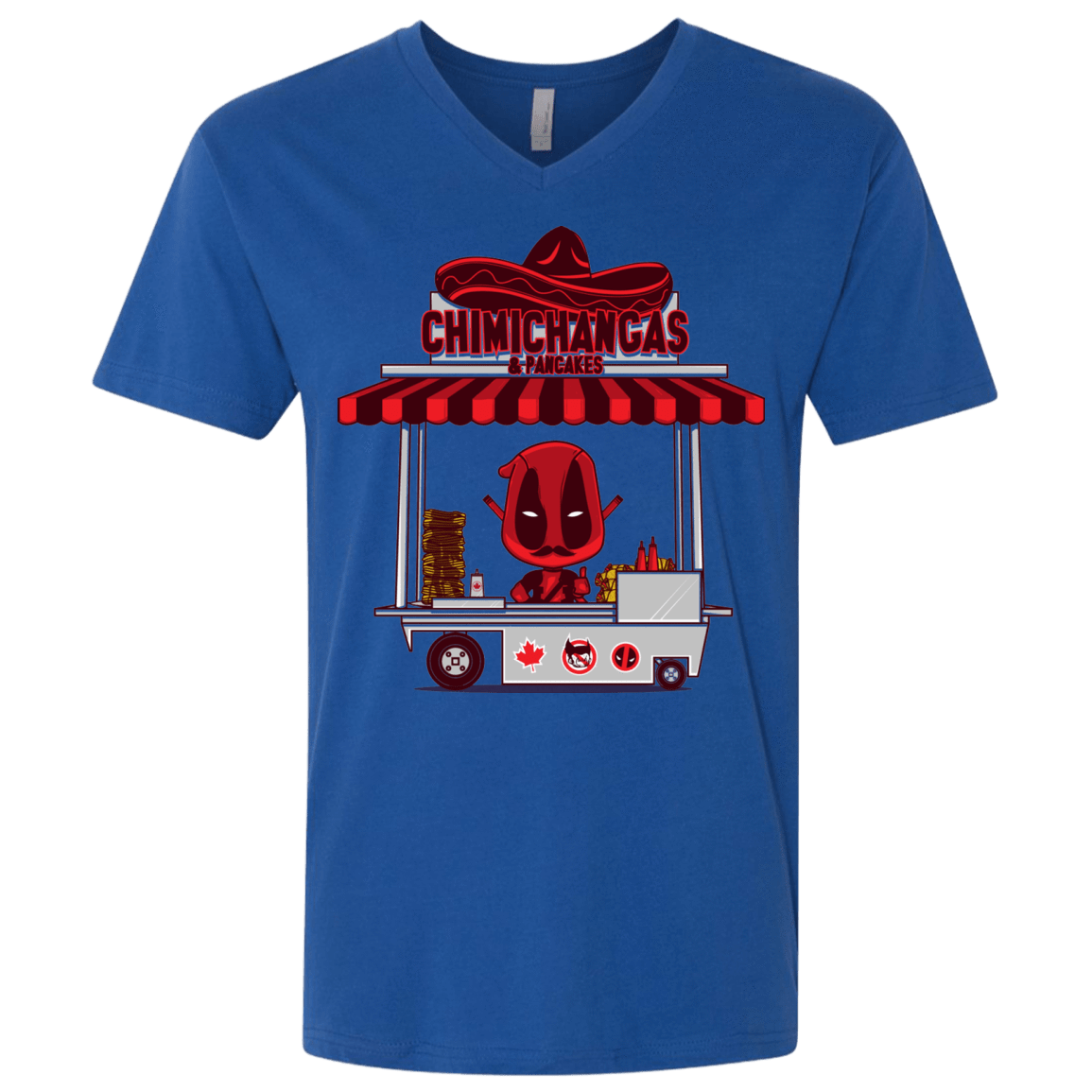 T-Shirts Royal / X-Small CHIMICHANGAS & PANCAKES Men's Premium V-Neck