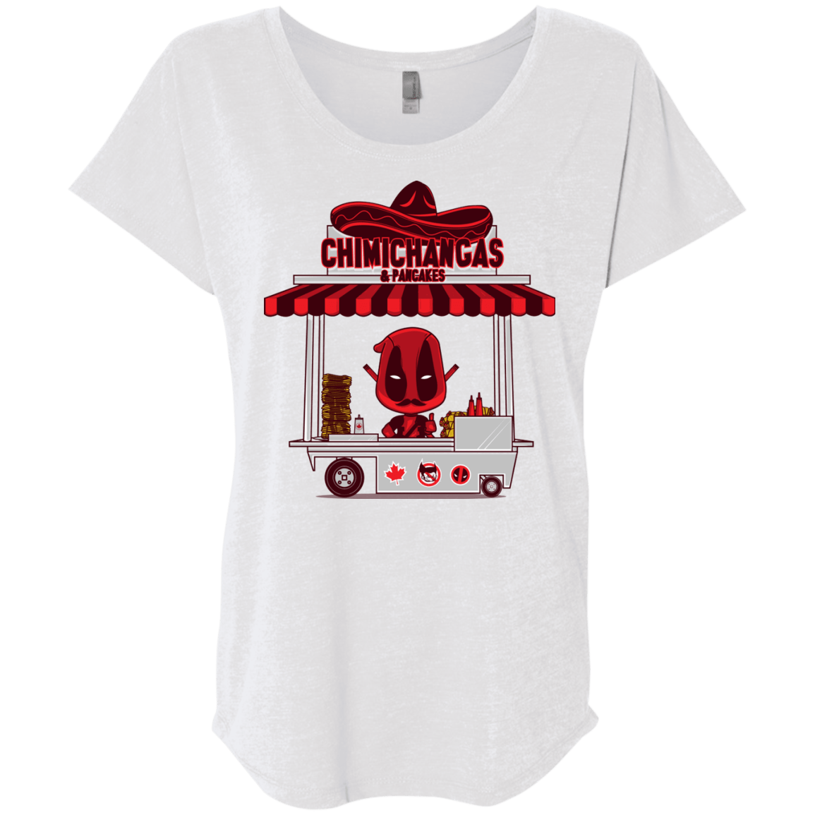 T-Shirts Heather White / X-Small CHIMICHANGAS & PANCAKES Triblend Dolman Sleeve