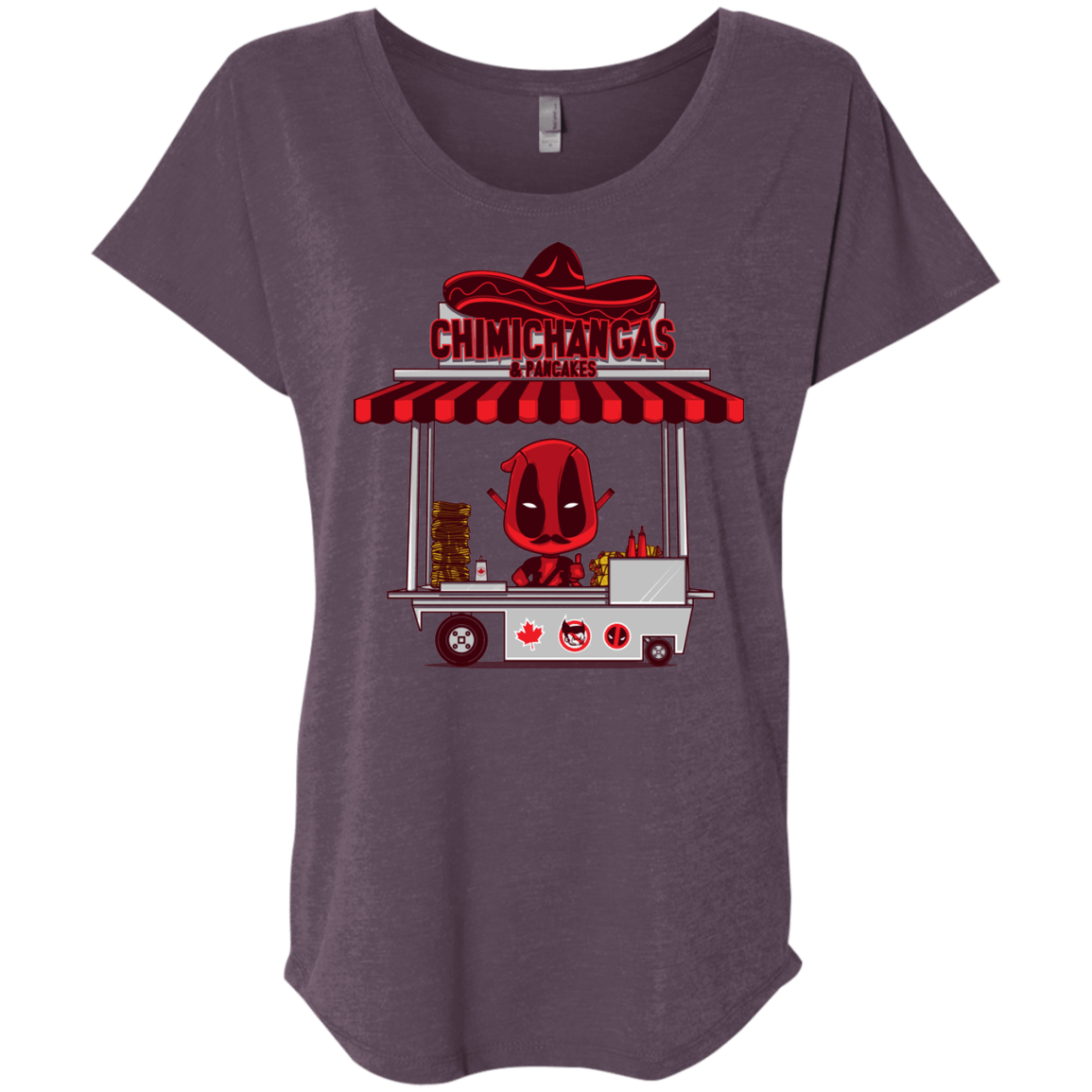 T-Shirts Vintage Purple / X-Small CHIMICHANGAS & PANCAKES Triblend Dolman Sleeve