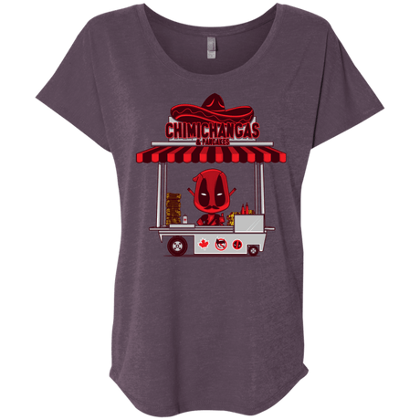 T-Shirts Vintage Purple / X-Small CHIMICHANGAS & PANCAKES Triblend Dolman Sleeve