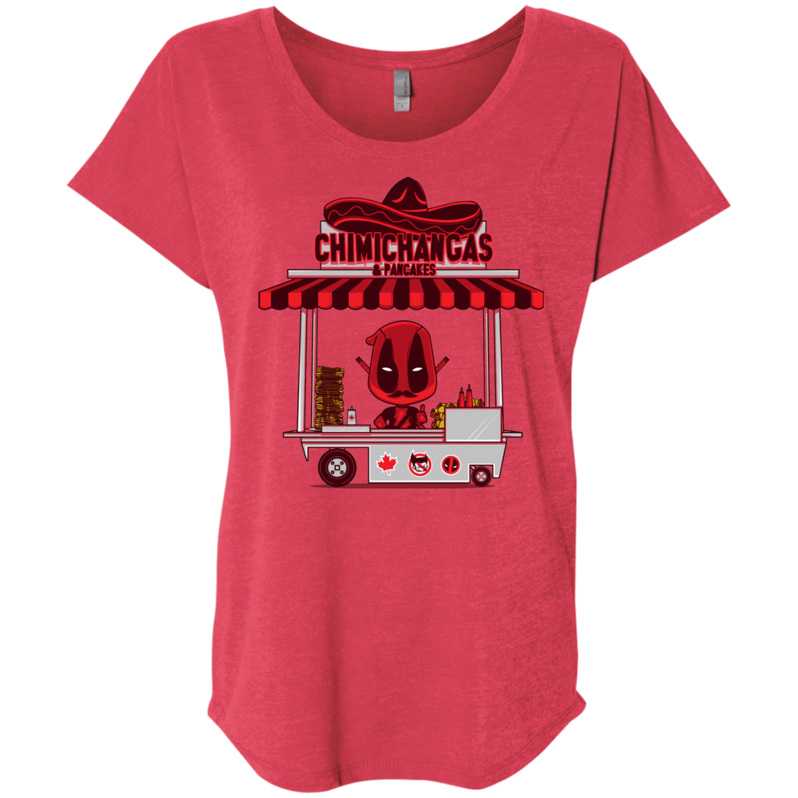 T-Shirts Vintage Red / X-Small CHIMICHANGAS & PANCAKES Triblend Dolman Sleeve